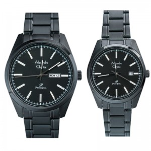 Alexandre Christie AC 1025 Full Black Steel Couple